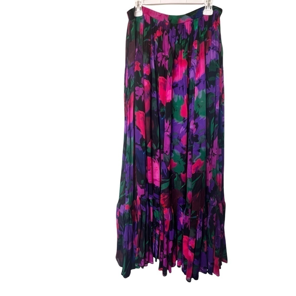 J.Crew Collection Full Length Tiered Skirt in Floral Chiffon Size 12 - Picture 11 of 11